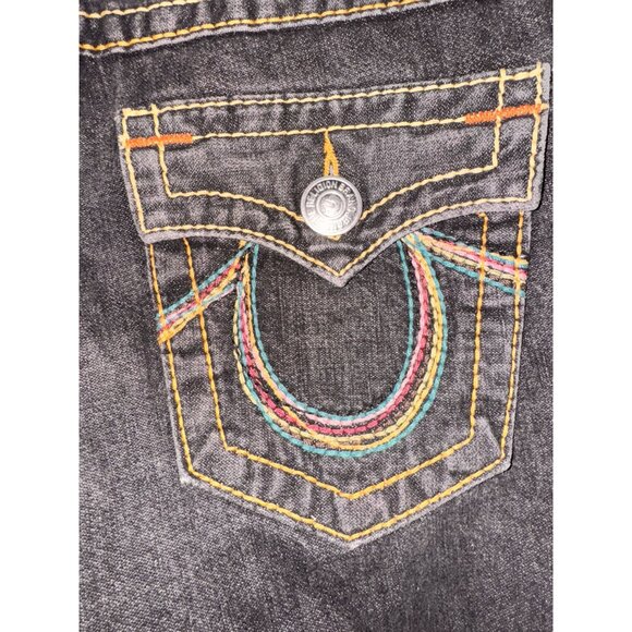 True Religion Dark Wash Low Rise Bootcut Jeans Womens Size 28 USA-Made Denim - Picture 7 of 12